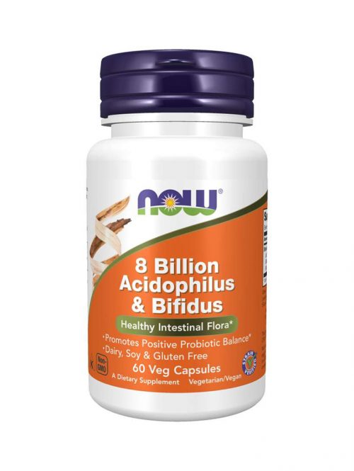 8 Billion Acidophilus & Bifidus probiotik Now Foods 60 veg kapsula
