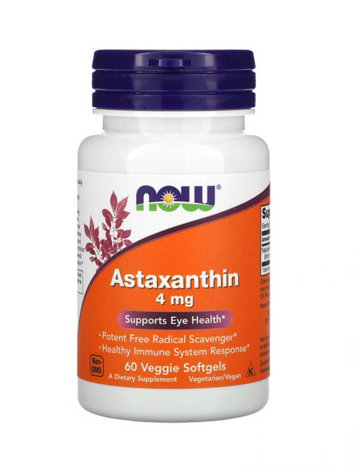 Astaxanthin 4 mg Now Foods 60 veg softgel kapsula