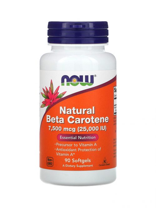 Beta Carotene Natural 7500 mcg (25000 IU) Now Foods 90 softgel kapsula