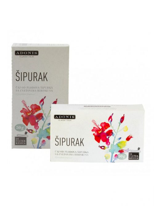 Čaj od ploda šipurka sa cvetom hibiskusa Adonis 20 filter vrećica