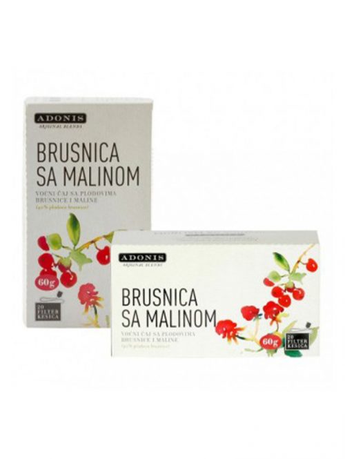Čaj sa plodovima brusnice i maline Adonis 20 filter vrećica