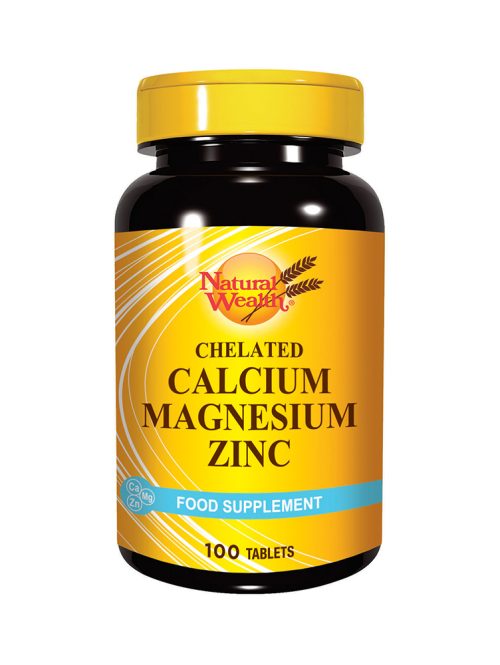 Chelated Calcium Magnesium Zinc Natural Wealth 100 tableta