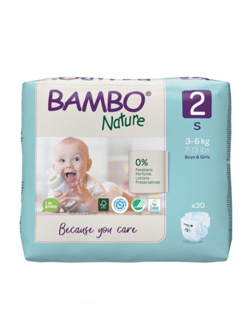 Eco-Friendly 2 S pelene za bebe 3-6 kg Bambo Nature 30 komada