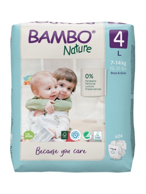 Eco-Friendly 4 L pelene za bebe 7-14 kg Bambo Nature 24 komada