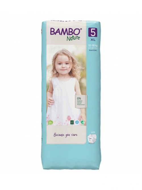 Eco-Friendly 5 XL pelene za bebe 12-18 kg Bambo Nature 44 komada