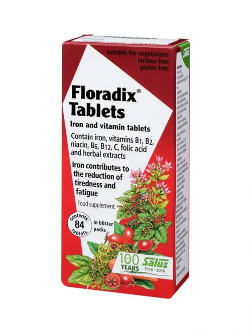 Floradix tablete sa gvožđem i vitaminima Salus 84 tablete pakovanje