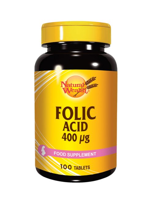 Folic Acid 400 mcg Natural Wealth 100 tableta