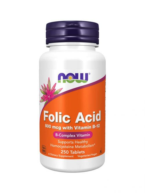 Folic Acid 800 mcg sa vitaminom B-12 Now Foods 250 tableta