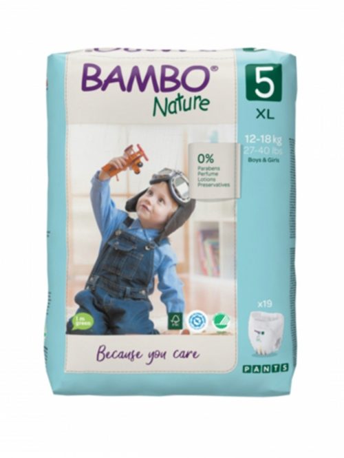 Gaćice za bebe 5 XL 12-18 kg Bambo Nature 19 komada