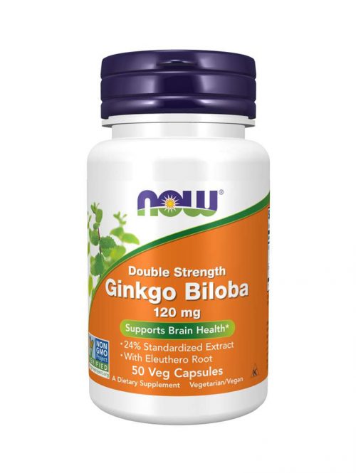 Ginkgo Biloba Double Strength 120 mg Now Foods 50 veg kapsula