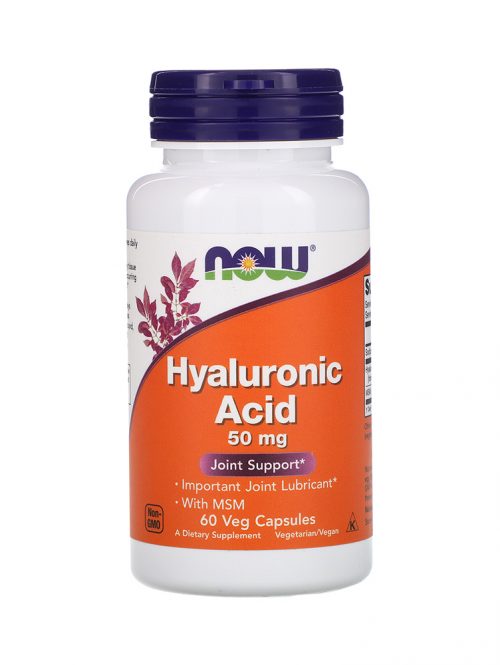 Hyaluronic Acid i MSM 50 mg Now Foods 60 veg kapsula