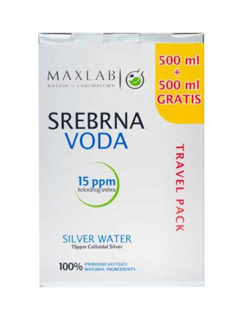 Koloidna srebrna voda 15 ppm Maxlab 500 ml + 500 ml gratis