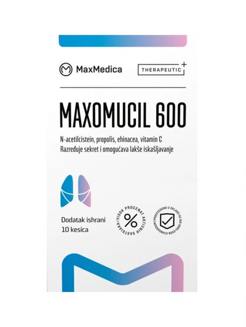 MaxoMucil 600 za razgradnju sekerta i iskašljavanje MaxMedica 10 kesica