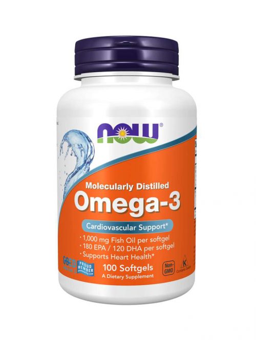 Omega-3 Molecularly Distilled 1000 mg Now Foods 100 softgel kapsula
