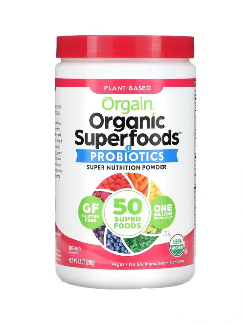Organic Superfoods Probiotics Super Nutrition Powder Borovnica Orgain 280 g pakovanje