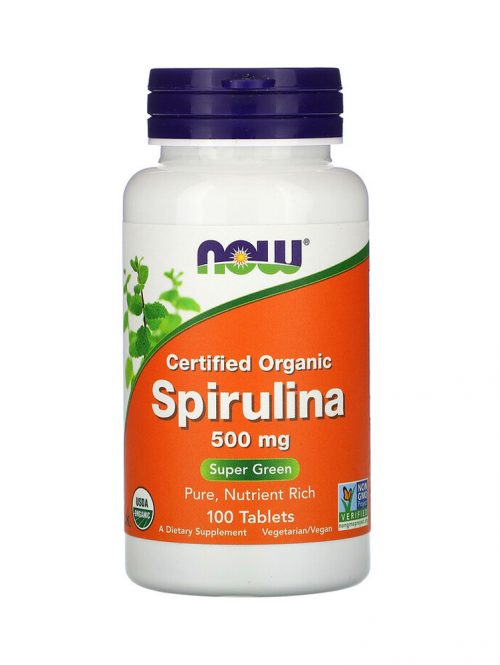 Spirulina 500 mg Organic Now Foods 100 tableta