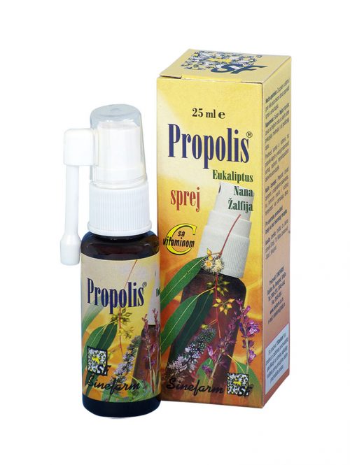 Propolis sprej sa nanom žalfijom eukaliptusom i C vitaminom Sinefarm 25 ml