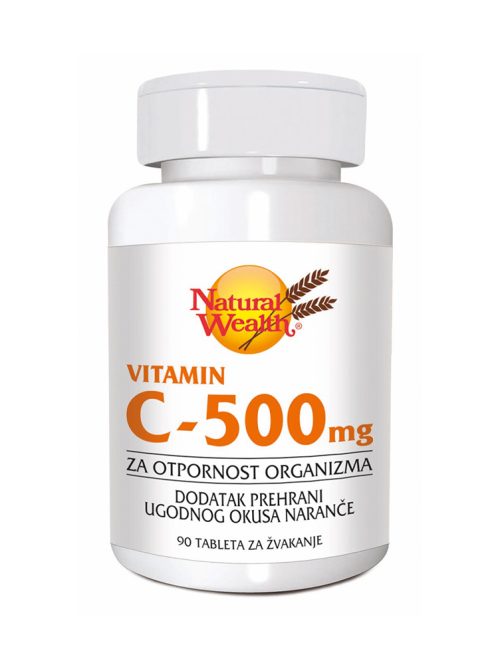 Vitamin C 500 mg tablete za žvakanje Natural Wealth 90 tableta