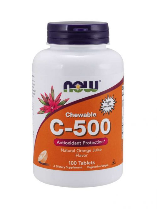 Vitamin C-500 mg pomorandža Now Foods 100 tableta za žvakanje