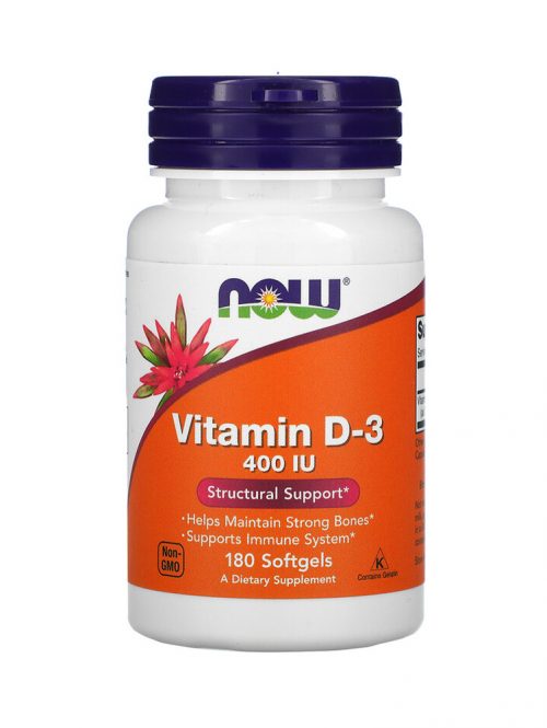 Vitamin D-3 400 IU Now Foods 180 softgel kapsula
