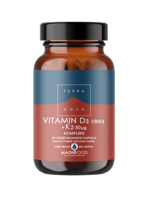 Vitamin d3 1000 IU i K2 50 µg kompleks Terranova 50 kapsula