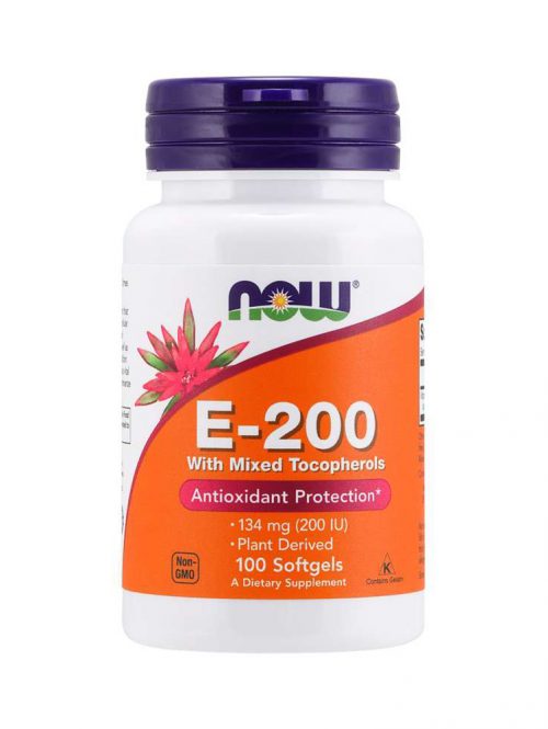 Vitamin E-200 With Mixed Tocopherols Now Foods 100 softgel kapsula