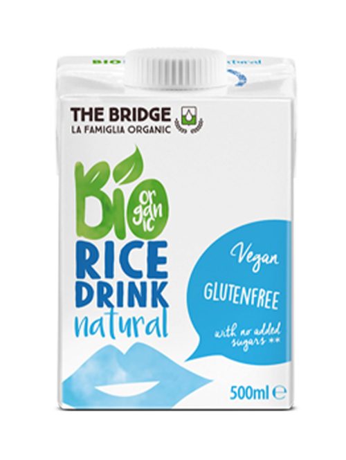 Bio pirinčano biljno mleko natural The Bridge 500 ml
