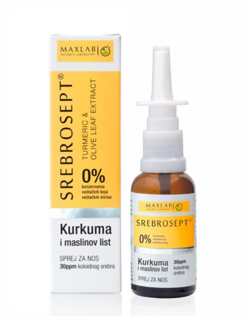 Srebrosept kurkuma i maslinov list sprej za nos i sinuse Maxlab 30 ml