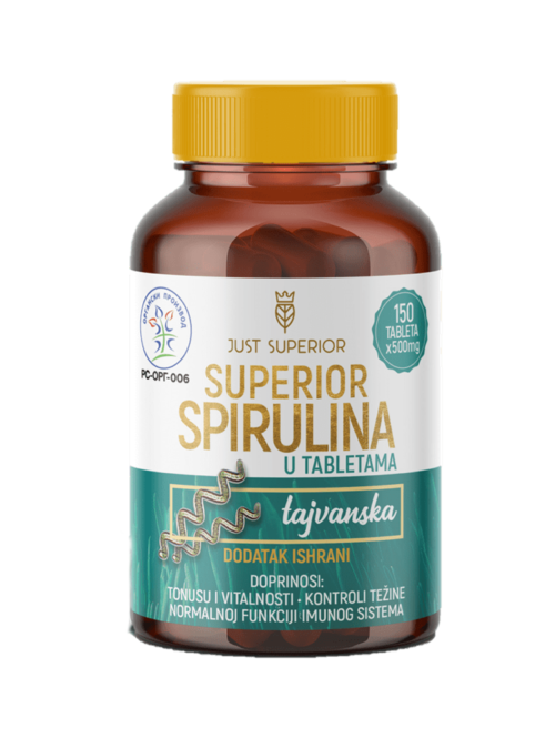 Superior Spirulina 500 mg Just superior 150 tableta