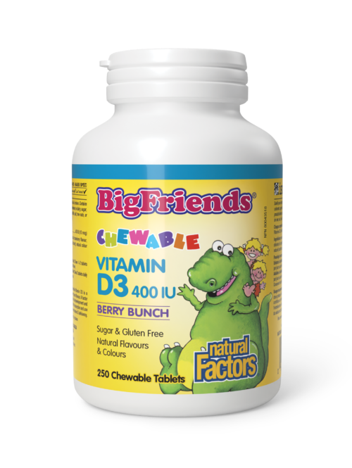 BigFriends Chewable Vitamin D3 400 IU Berry Bunch Natural Factors 250 tableta za zvakanje