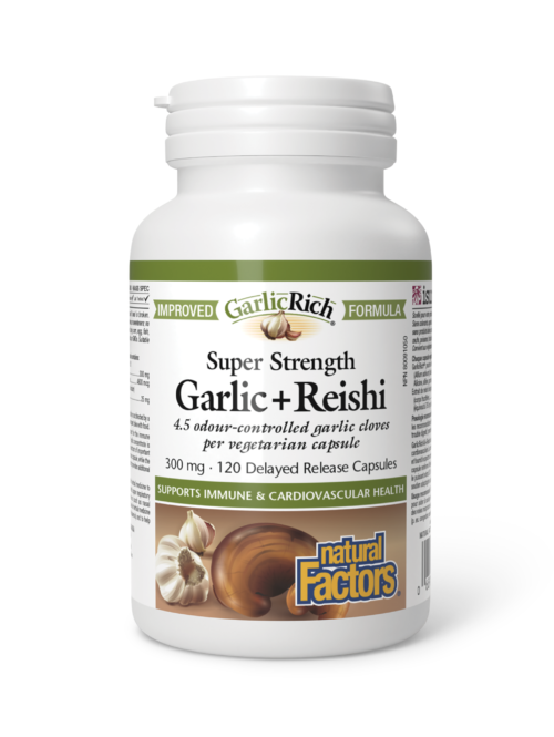 GarlicRich Garlic+Reishi Super Strength 300 mg Natural Factors 120 kapsula