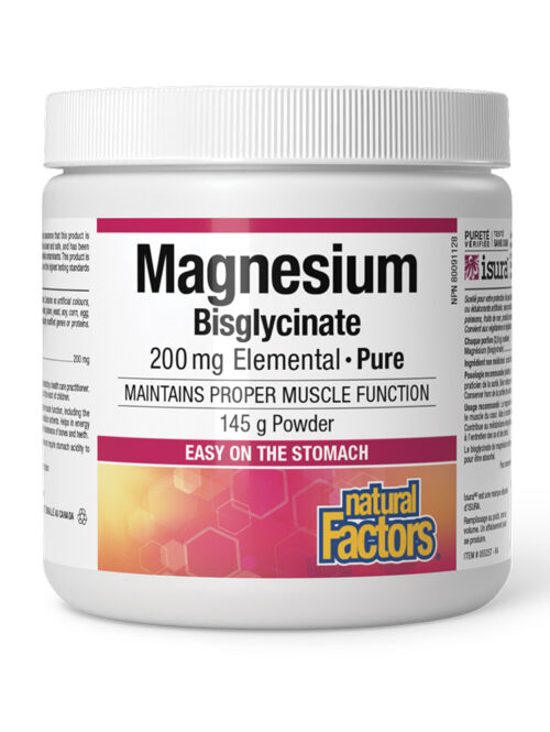 Magnesium Bisglycinate Pure 200 mg Natural Factors 145 g
